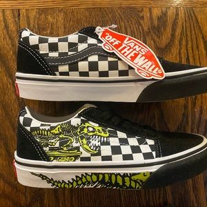 Brand new With Tags — Kids Vans size 1.0 with dinosaur image
